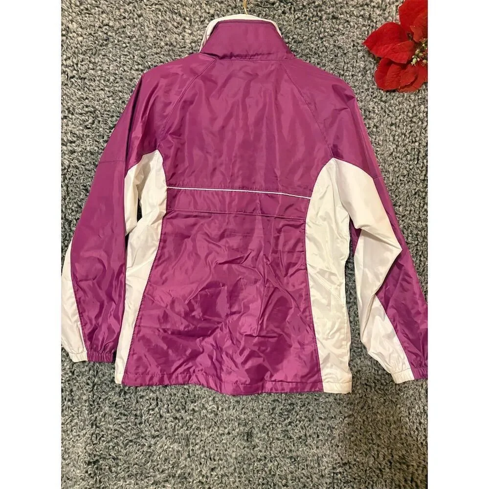 Landway Woman Windbreaker Jacket Purple Full-Zip Lightweight Size L